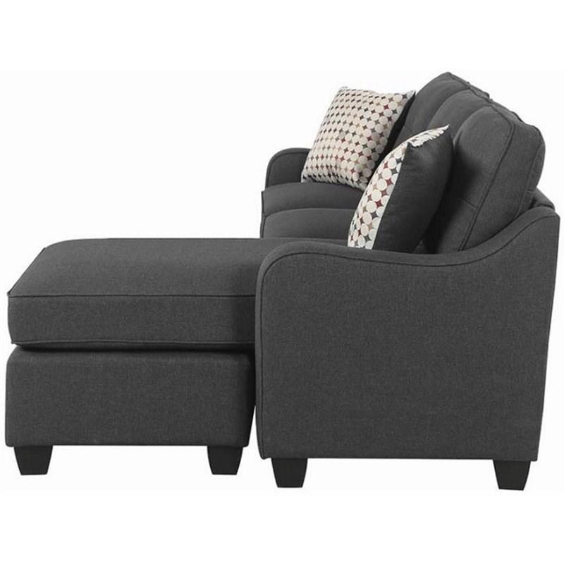 Reversible Gray Sofa Chaise in Dark Gray
